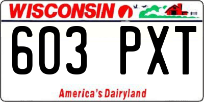 WI license plate 603PXT