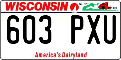 WI license plate 603PXU