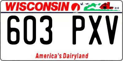 WI license plate 603PXV