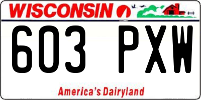 WI license plate 603PXW