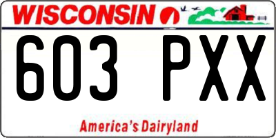 WI license plate 603PXX