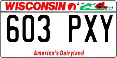 WI license plate 603PXY