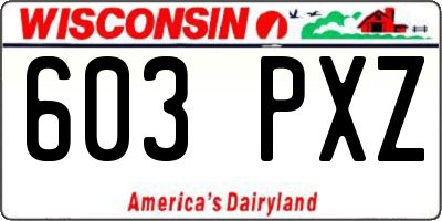 WI license plate 603PXZ