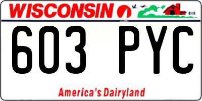 WI license plate 603PYC