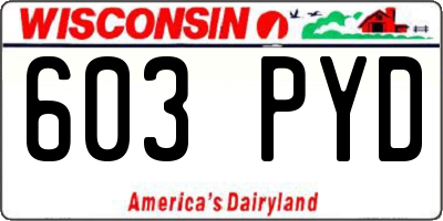 WI license plate 603PYD