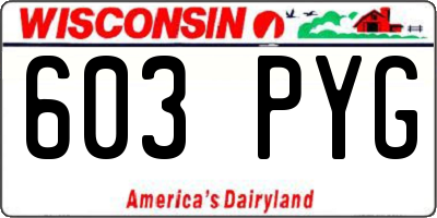 WI license plate 603PYG