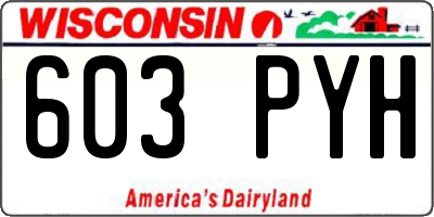 WI license plate 603PYH