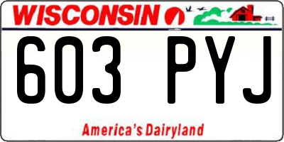 WI license plate 603PYJ