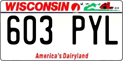 WI license plate 603PYL