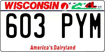 WI license plate 603PYM
