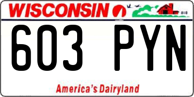 WI license plate 603PYN