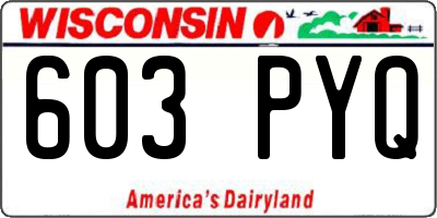 WI license plate 603PYQ