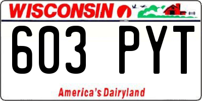 WI license plate 603PYT