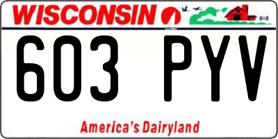 WI license plate 603PYV