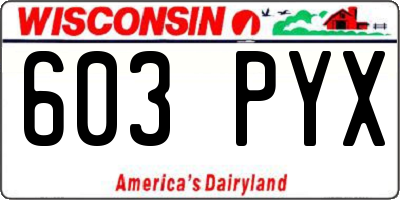 WI license plate 603PYX