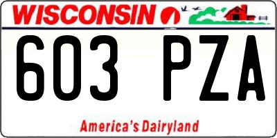 WI license plate 603PZA