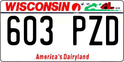 WI license plate 603PZD