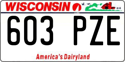 WI license plate 603PZE
