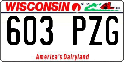 WI license plate 603PZG