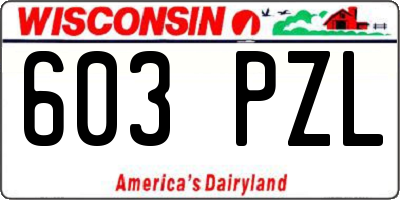 WI license plate 603PZL