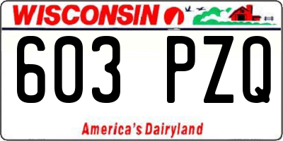 WI license plate 603PZQ