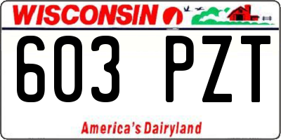 WI license plate 603PZT