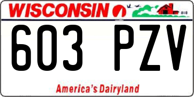 WI license plate 603PZV