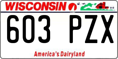 WI license plate 603PZX