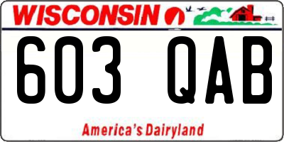 WI license plate 603QAB