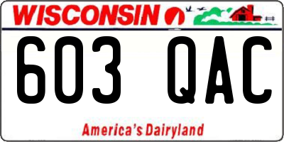 WI license plate 603QAC