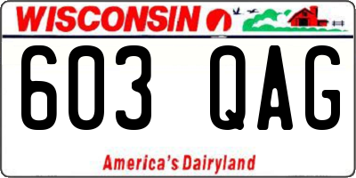WI license plate 603QAG