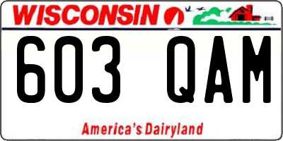WI license plate 603QAM