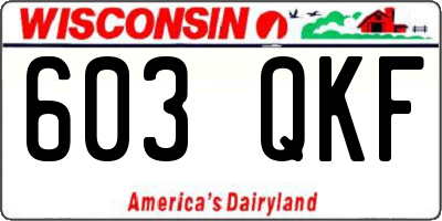 WI license plate 603QKF