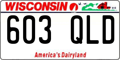WI license plate 603QLD