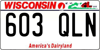 WI license plate 603QLN