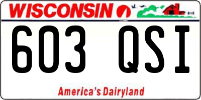 WI license plate 603QSI