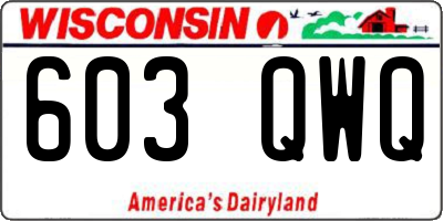 WI license plate 603QWQ