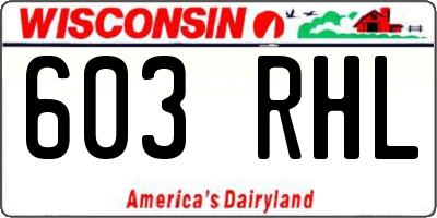 WI license plate 603RHL