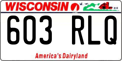 WI license plate 603RLQ