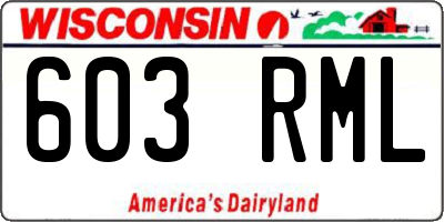 WI license plate 603RML