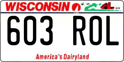 WI license plate 603ROL