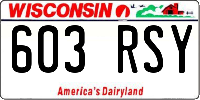 WI license plate 603RSY