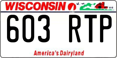 WI license plate 603RTP