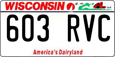 WI license plate 603RVC