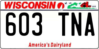 WI license plate 603TNA