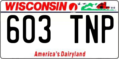WI license plate 603TNP