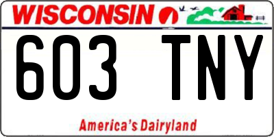 WI license plate 603TNY