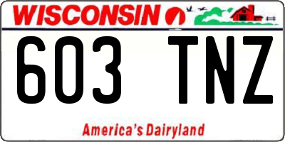 WI license plate 603TNZ