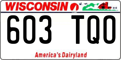 WI license plate 603TQO