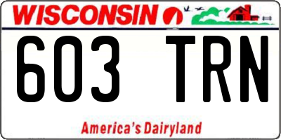 WI license plate 603TRN